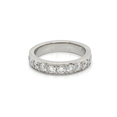 Full Eternity Ring Brilliant Cut Diamond Grain Set Platinum