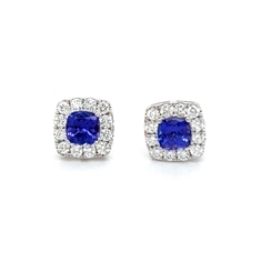 Tanzanite & Diamond Micro Set Cluster Earrings 2.18ct