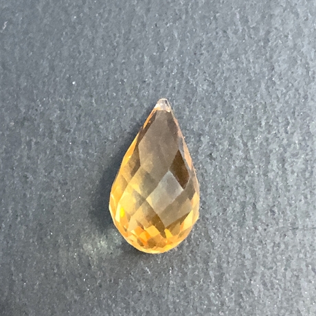 5.01ct Citrine Briolette Faceted Loose Gemstone 14x7mm