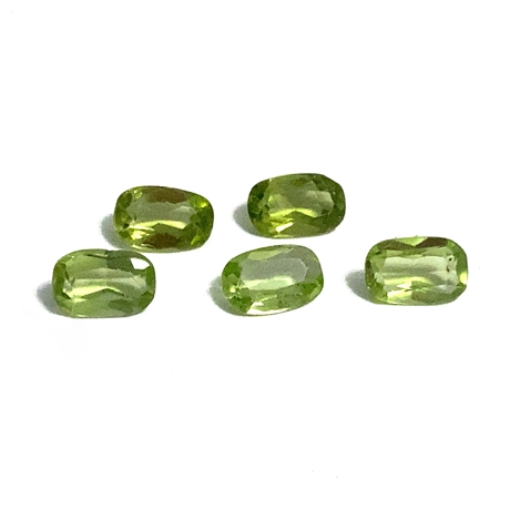 Lot of 5 Peridot Loose Gemstones 6x3mm