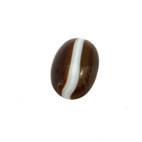 Oval Cabochon Banded Brown Onyx Gemstone 28x19mm