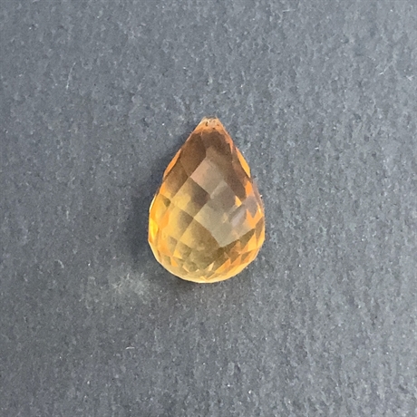 4.94ct Briolette Citrine Faceted Loose Gemstone 12x9mm