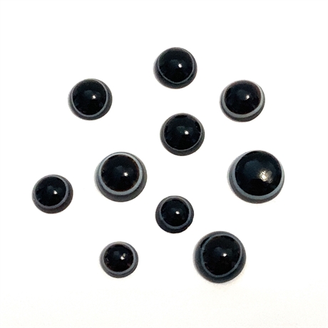 Lot Of 10 Banded Round Onyx Cabochon Mixed Size